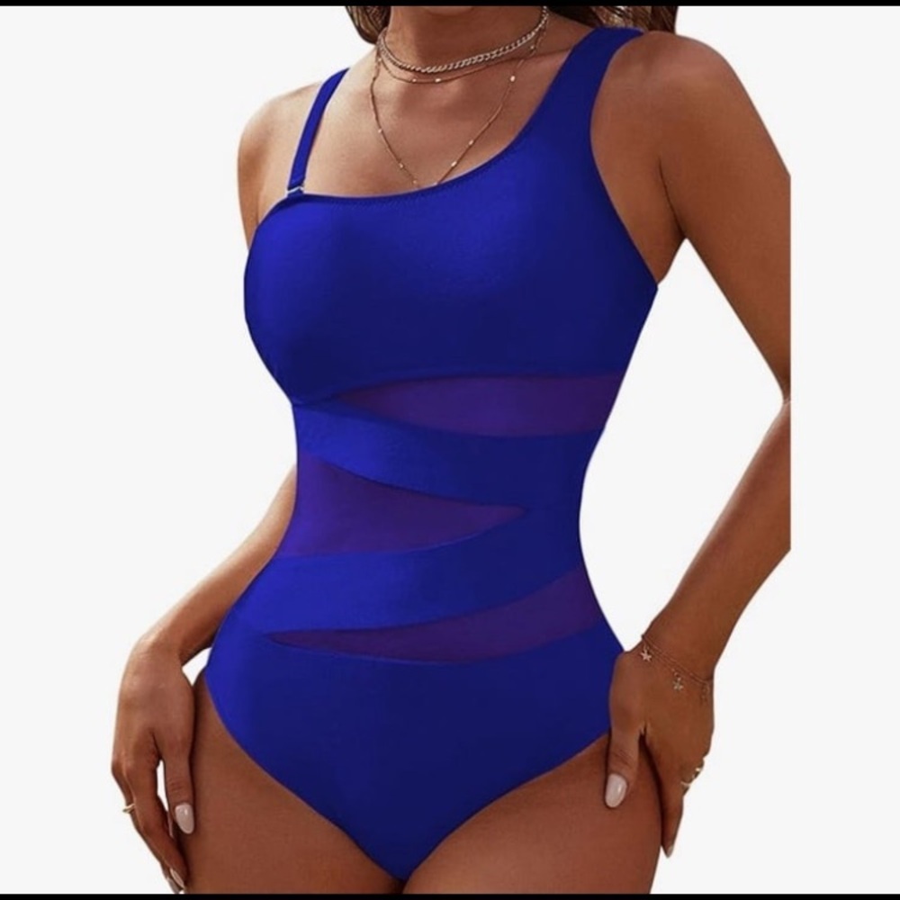 Blooming Jelly Sexy One Piece Bathing Suits One Shoulder Swimsuits NWT XXL